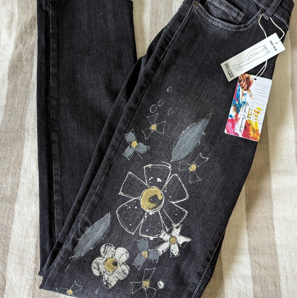 Dolcezza hand painted jeans